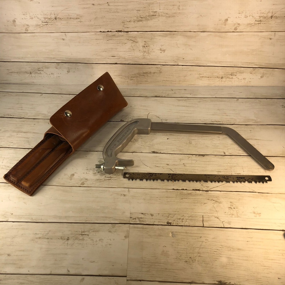 Wyoming Saw Vintage Folding Camp Saw with Leather Sheath Made in Denmark Blade